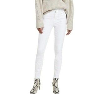 Mother Stayin' Alive White Looker Ankle Fray Jeans Size 26